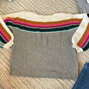 Anthropologie Colorful Striped Crew Neck Sweater Women’s Small